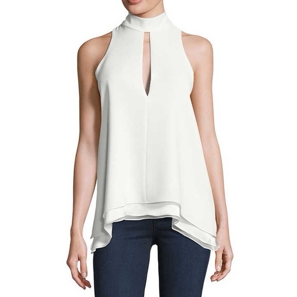 NWT Cinq A Sept sleeveless envie blouse size small ivory - Picture 1 of 12